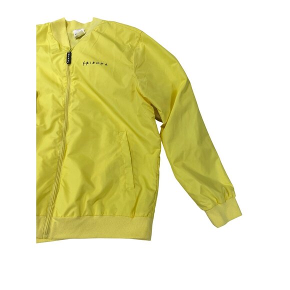 Friends Central Perk By Culture Fly Mens yellow Graphic Sip Bomber Jacket Sz M S - Picture 3 of 16